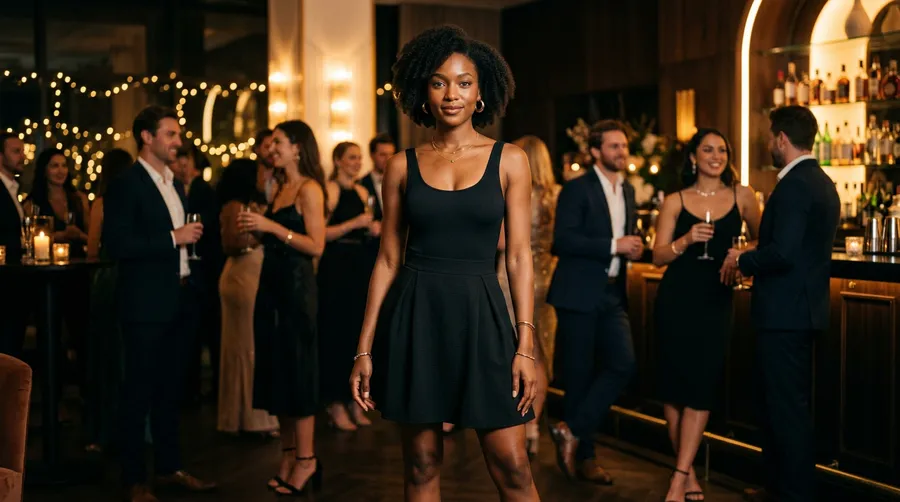 Halloween-season swimwear styled against a dark set