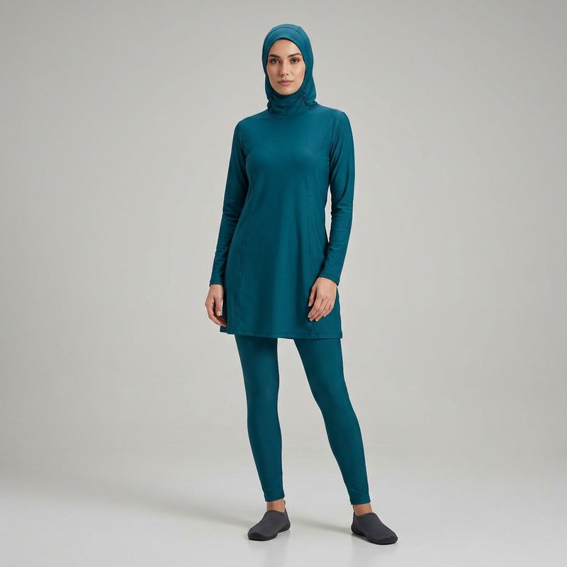 Coverage-safe burkini rendering — AI Modest Swimwear Models