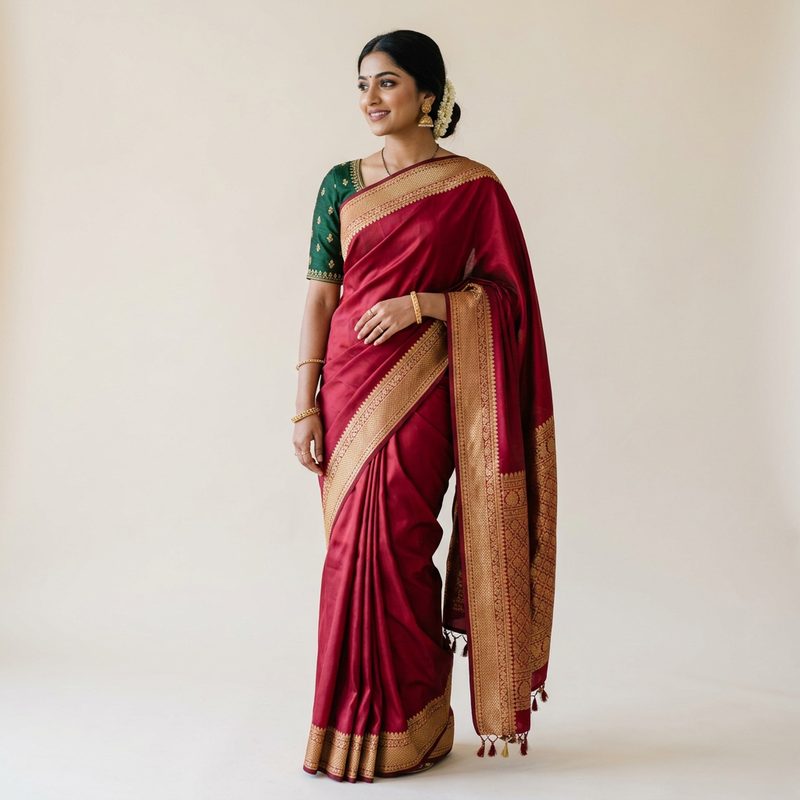 Drape and blouse controls — AI Saree Models