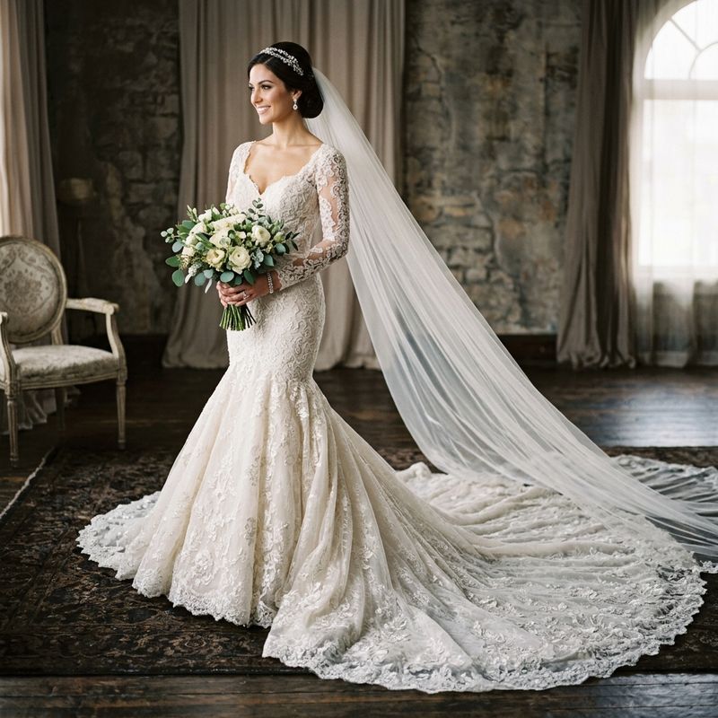 Silhouette and train held true — AI Wedding Dress Models