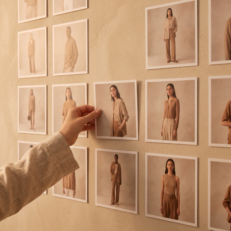 A refreshed storefront grid of consistent on-model photos — Stale Photo Refresh